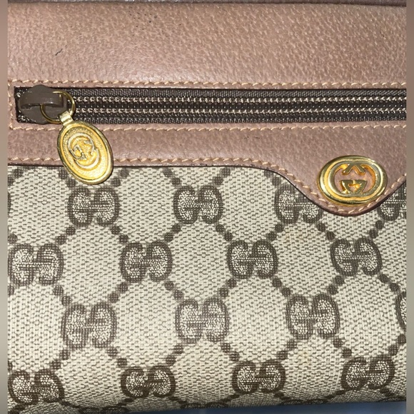 GUCCI SIGNATURE SUPREME LEATHER TRIM COATED CANVAS COSMETIC TRAVEL TOILETRY BAG - Picture 5 of 14